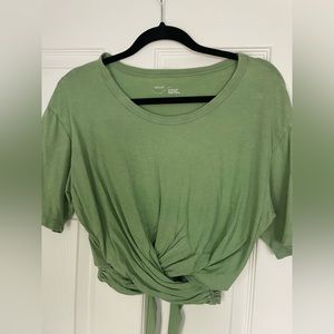 Green Aeire relaxed Tshirt with tie